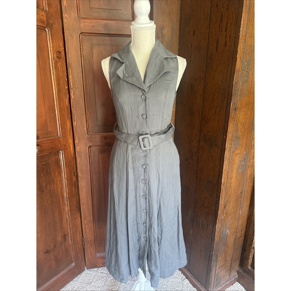A New Day Dress Womens Target XS Gray Sleeveless Tie Waist Dress  Collared NWT